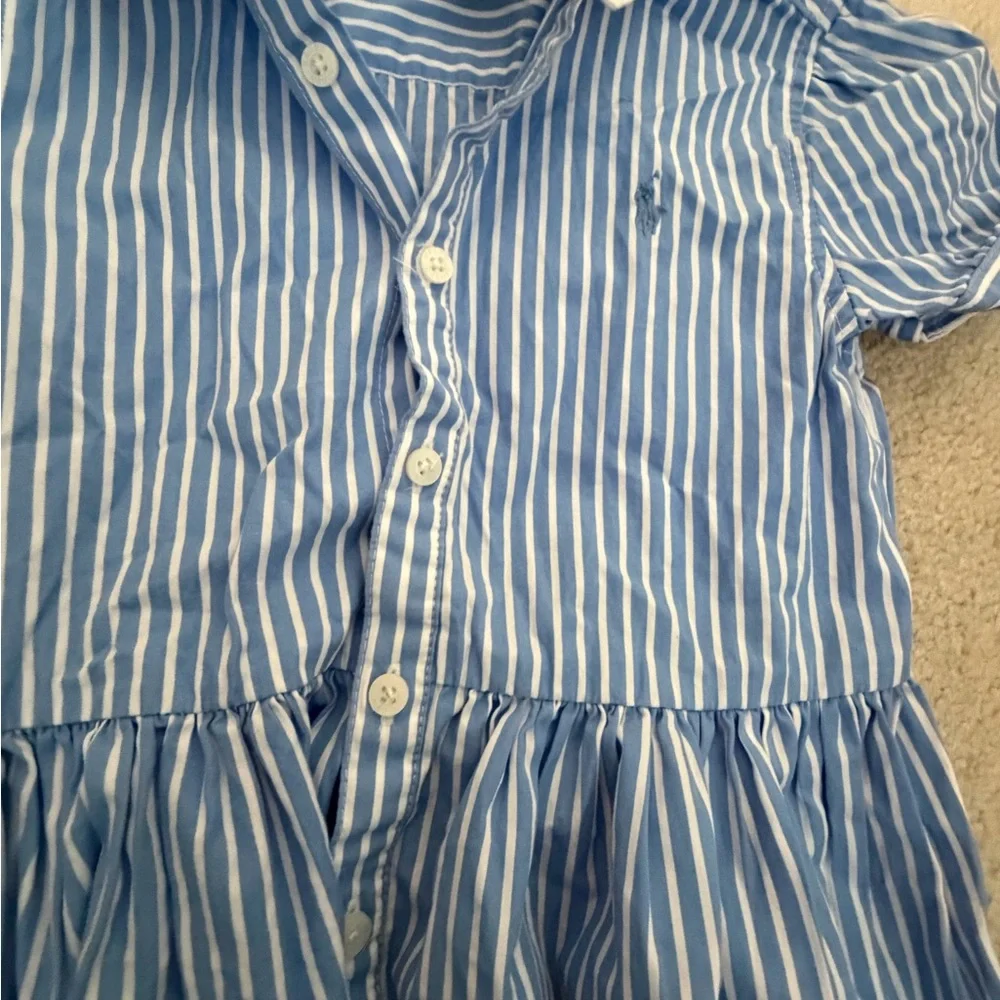 Polo Ralph Lauren Girls Blue & White Striped Shirt Dress | Size 5 | EUC - Picture 9 of 9